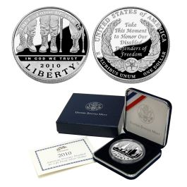 2010 W American Veterans Disabled for Life Commemorative Proof Silver Dollar 