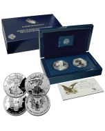 2012-S 2-Coin Silver American Eagle Set (75th Anniv) Proof & Reverse Proof