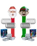 PEZ® Santa & Elf Silver Wafers & Dispenser Gift Set - 2 Ounces of Silver