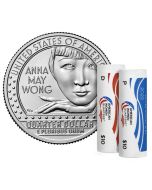 2022 P & D Anna May Wong AMERICAN WOMEN WASHINGTON QUARTERS MINT ROLLS