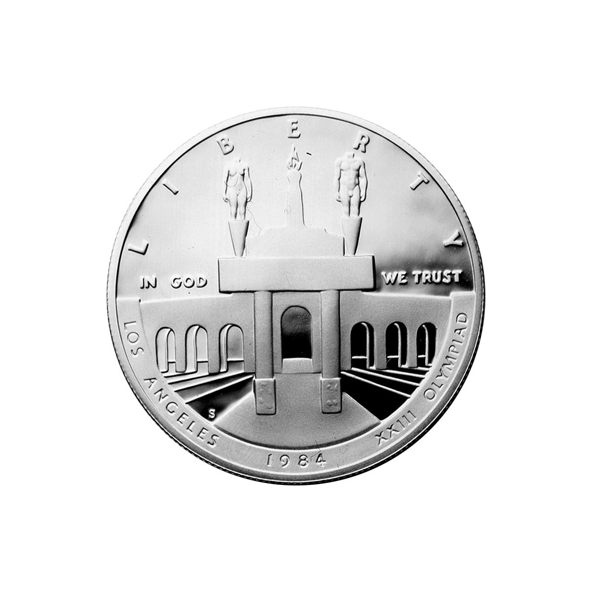 1984 Olympics Commemorative Silver Proof Dollar DCAM Coliseum