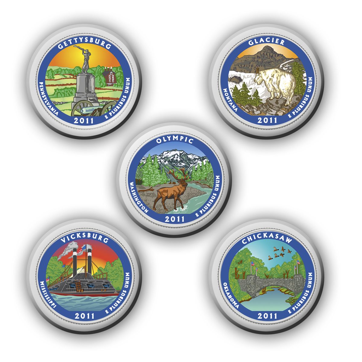 Quarters Colorized 2011 America the Beautiful® National Parks Set - Colorized