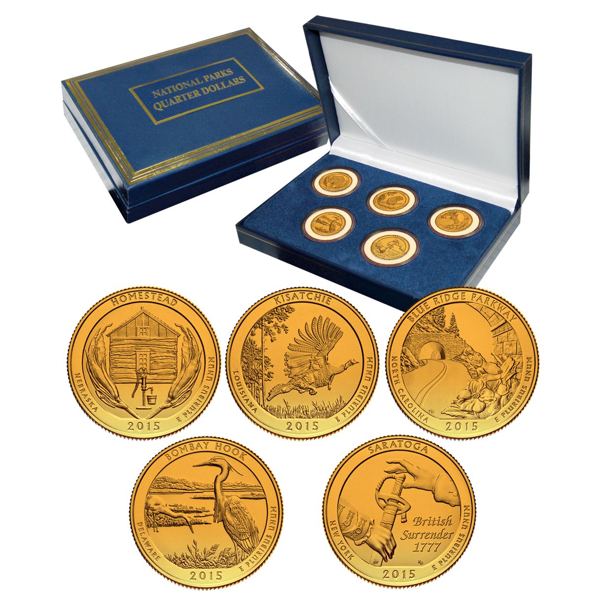 2015 America the Beautiful® National Parks Set 24K Gold Plated