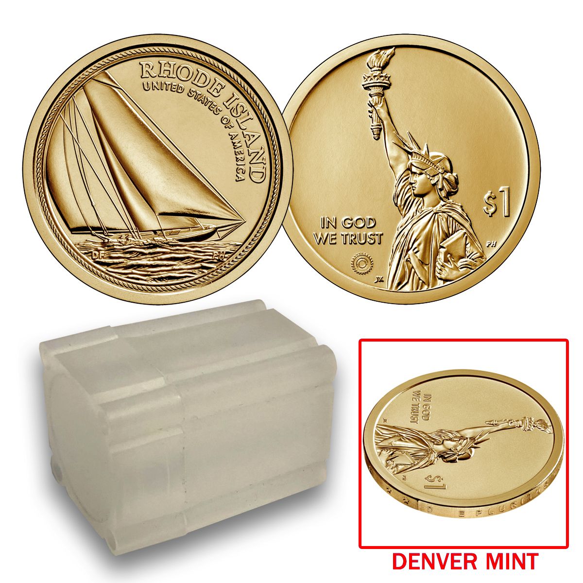 4 $1 American Innovation Rhode Island  Coin Set 2022  25c Coins 2001
