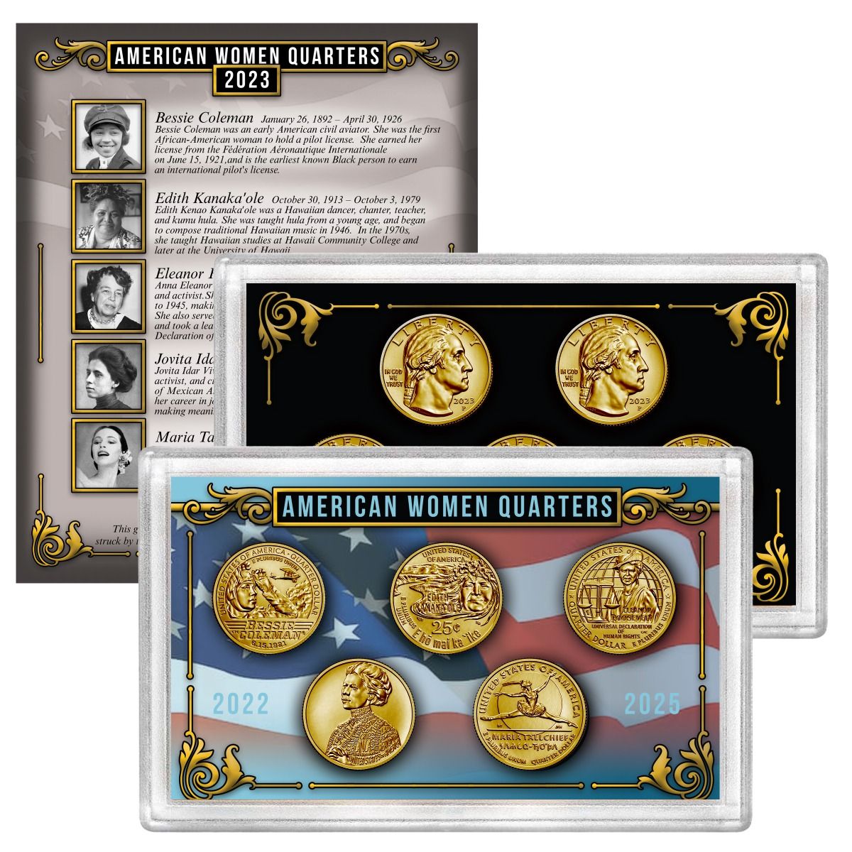 thumbnail image 2 of 2013 America The Beautiful 24K Gold Plated Quarters – 5-Coin National Parks Set W/ Capsules 2 of 5