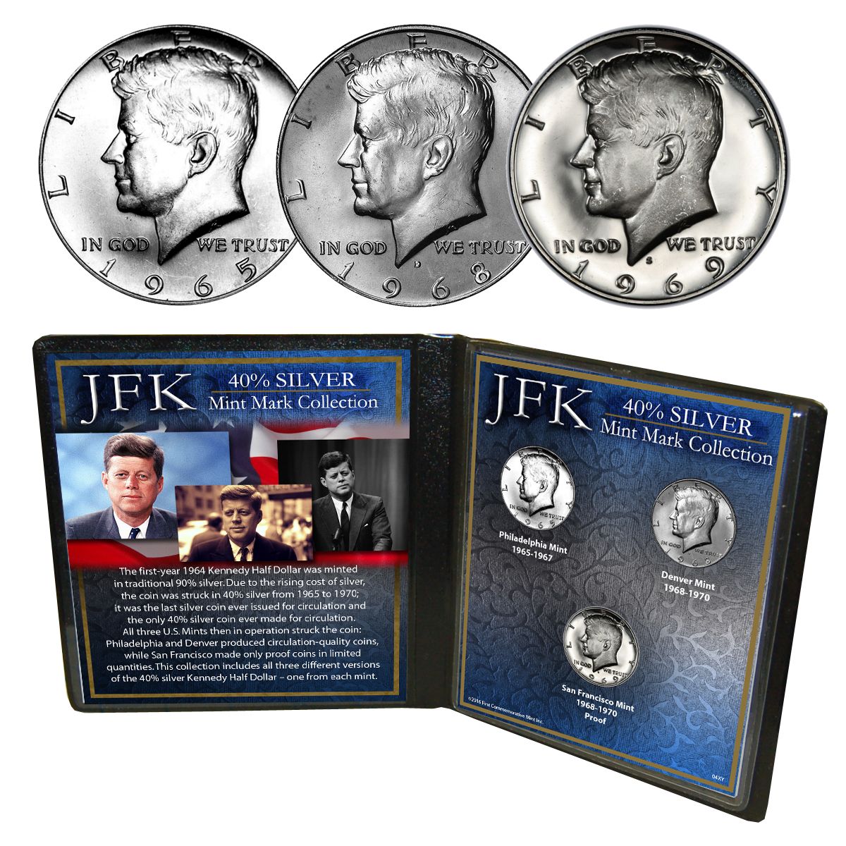 1976 Various Mint Marks JFK four coin collection Good 