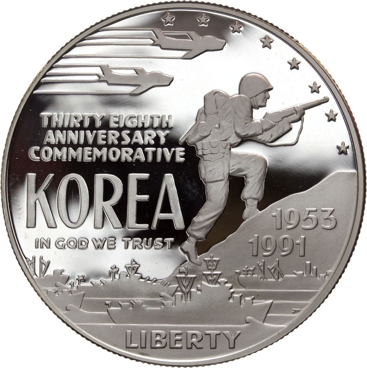 1991 Korean War Memorial Commemorative Silver Dollar- Proof