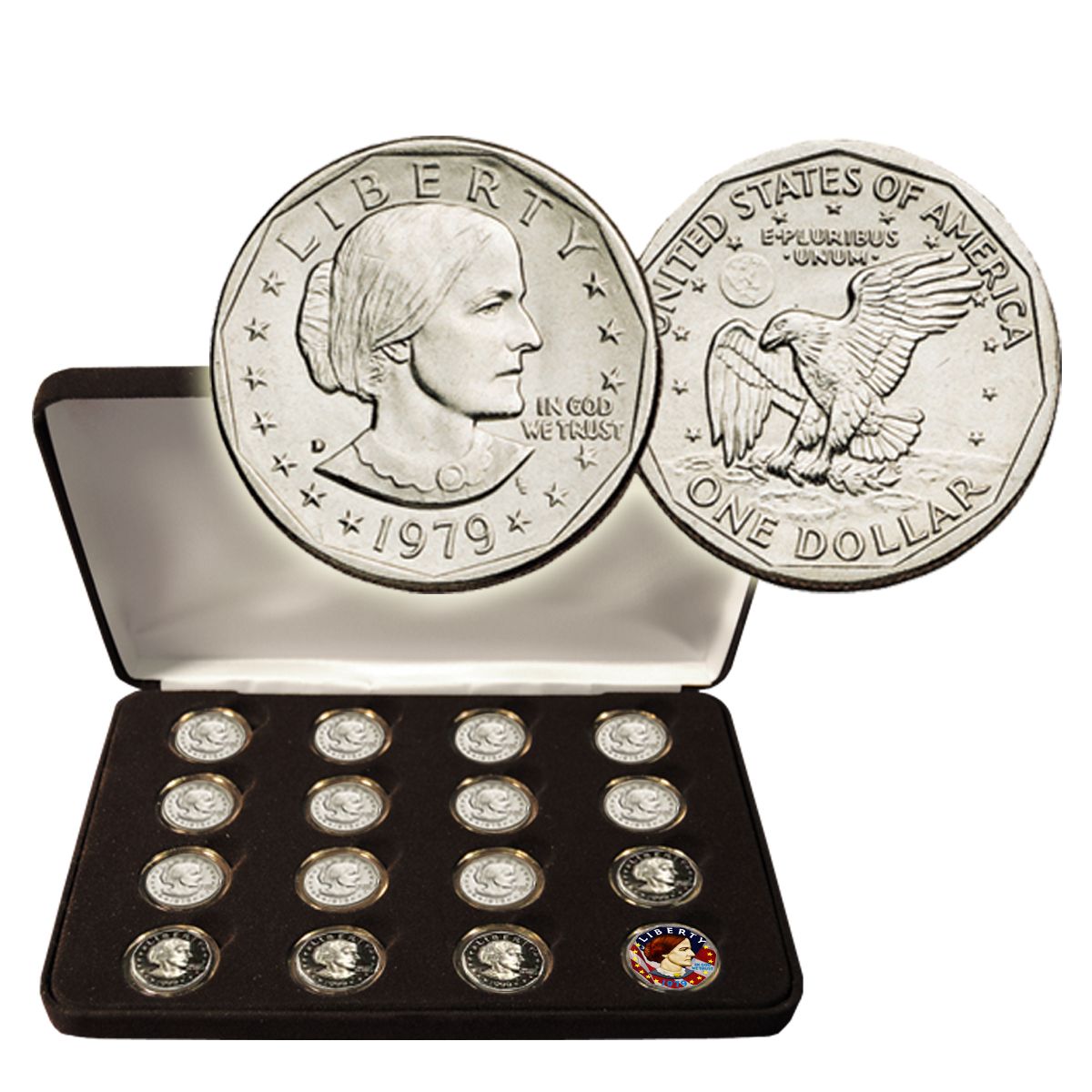 D Anthony Dollar 3 Coin Set Uncirculated 1980 P S Susan B 