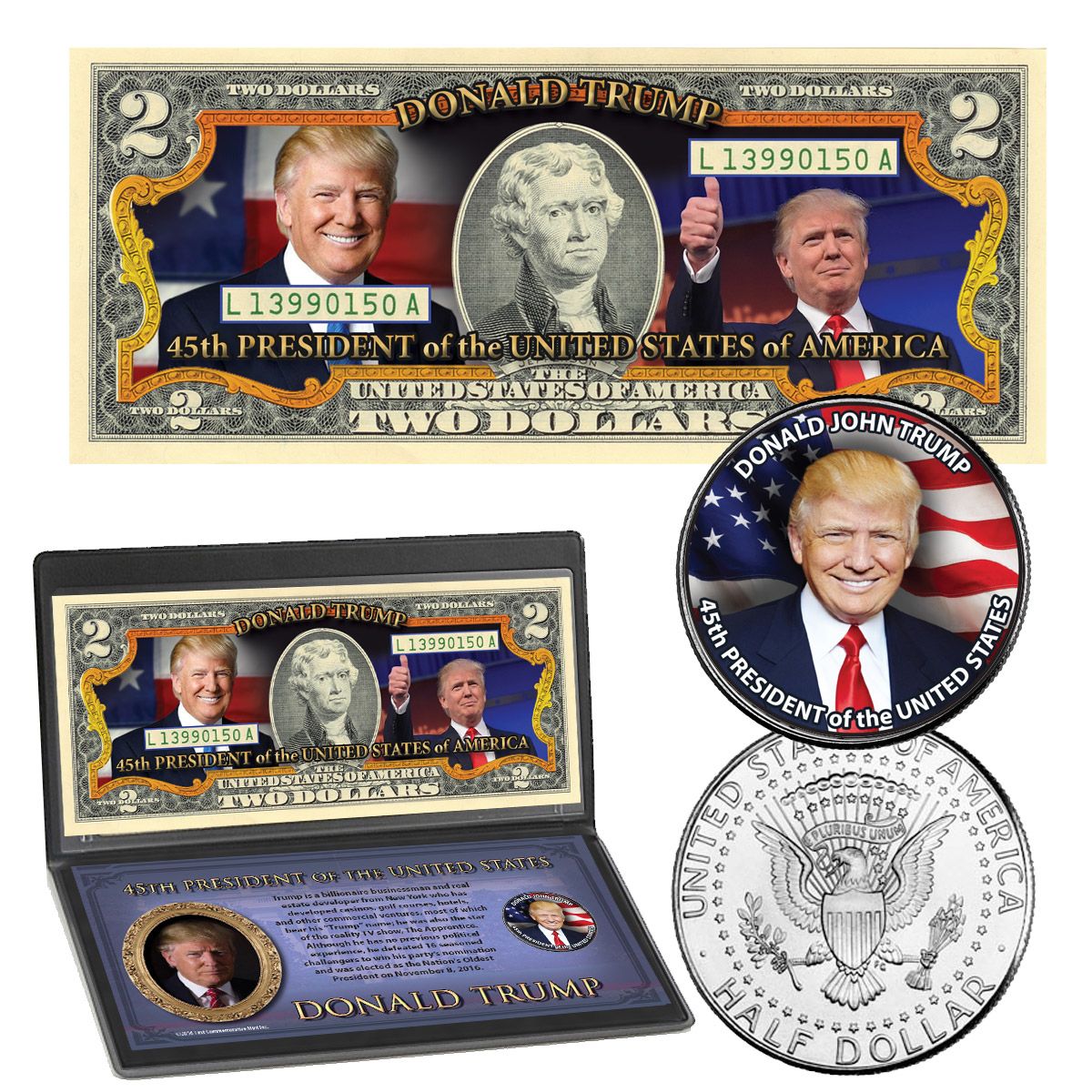 Donald Trump 45th President Colorized Coin  Currency