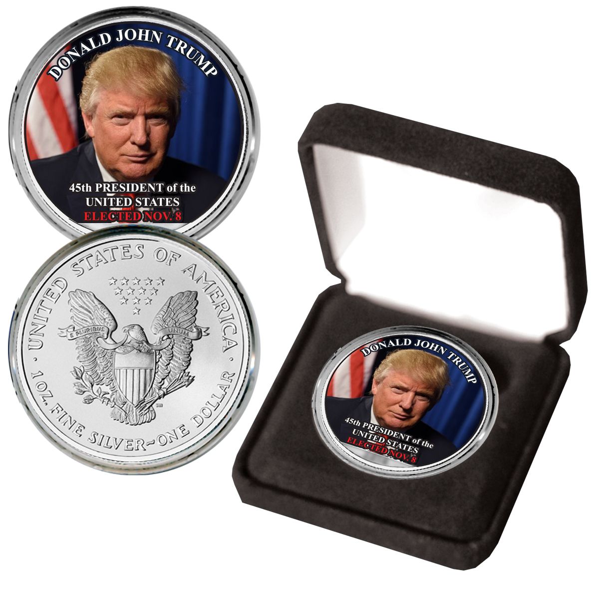 Donald Trump 45th President COLORIZED Liberty Proof 1 OZ Golden Tribute Coin 