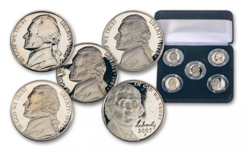 5 DECADES OF S MINT PROOF NICKELS 1960’s to 2000’s 1