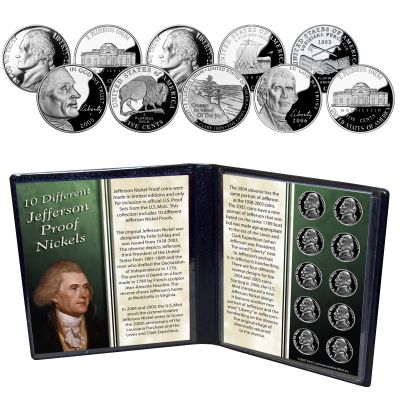 10 Different Proof Jefferson Nickels 1