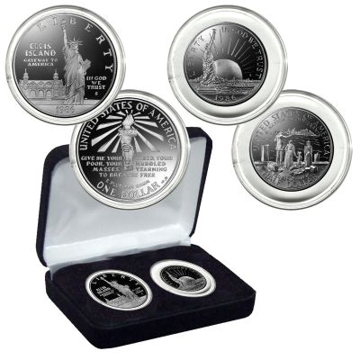 1986 Statue of Liberty 2 Coin Set Proof Condition 1