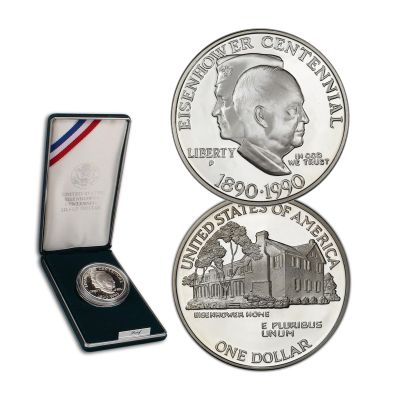 1990 Eisenhower Centennial Commemorative Silver Dollar- Proof 1