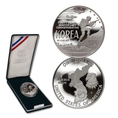 1991 Korean War Memorial Commemorative Silver Dollar- Proof 1