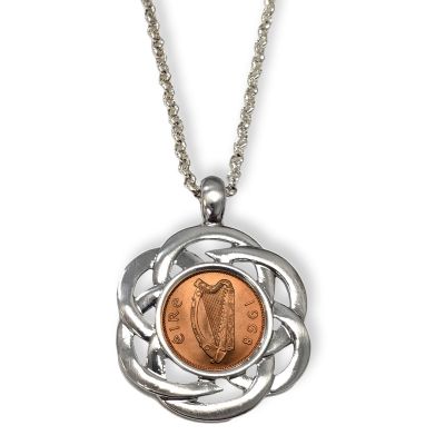 Lucky Irish Penny Celtic Knot Necklace 1