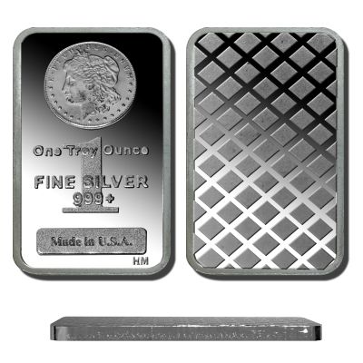 One Ounce Morgan Dollar Design .999 Solid Silver Bar 1