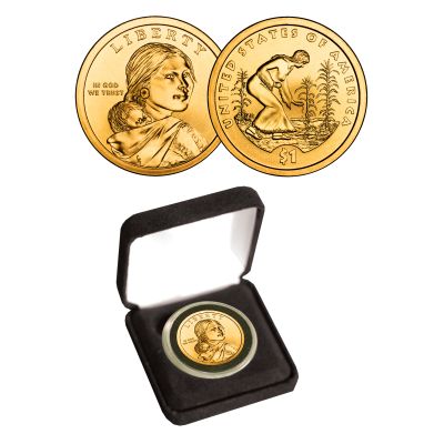 24K GOLD PLATED NATIVE AMERICAN DOLLAR - 2009 1