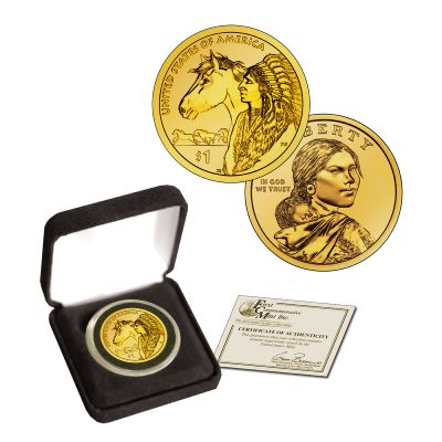 24K Gold Plated Native American Dollar - 2012 1
