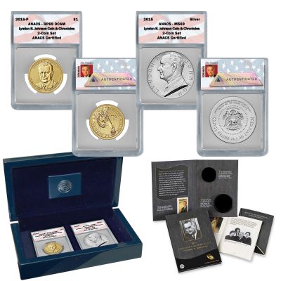 2015 Coin & Chronicles Set - Lyndon B. Johnson ANACS 69 1
