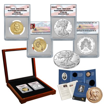2016 Coin & Chronicles Set - Ronald Reagan ANACS 69 1