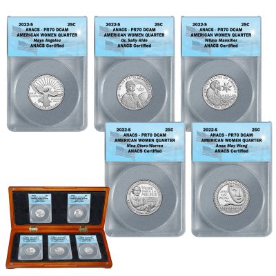2022-S American Women 5 Quarter Proof Set ANACS PR70  1