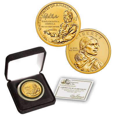 24K Gold Plated Native American Dollar - 2022 1
