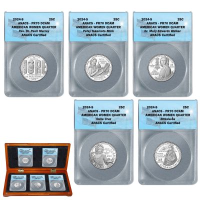 2024-S American Women 5 Quarter Proof Set ANACS PR70 1