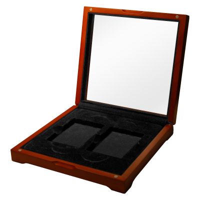 Wood Window Box for 2 Slabbed Coins 1