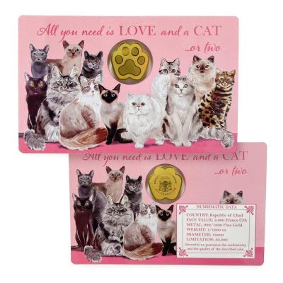 Cat Paw Print 1/1000 Ounce Gold Coin 1