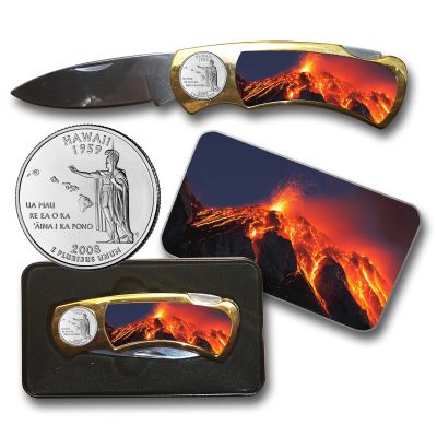Pocket Knife - Erupting Volcano  - 2012 Hawaii State Quarter 1