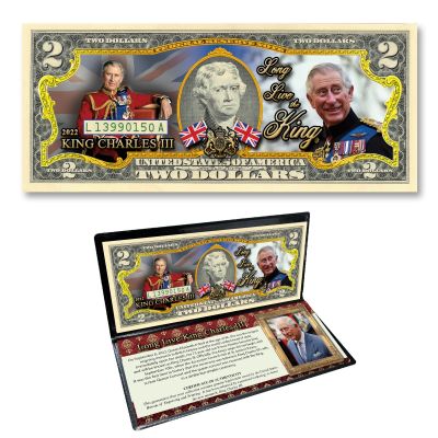 King Charles III Colorized $2 Bill 1