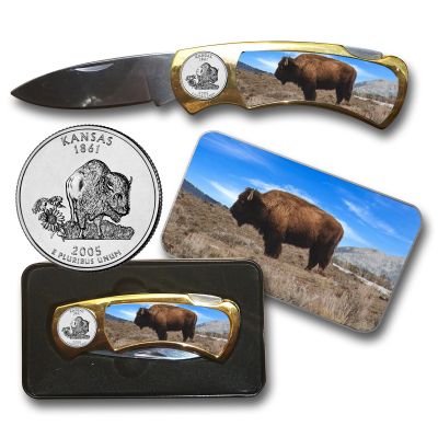 Pocket Knife - Bison 2005 Kansas State Quarter 1