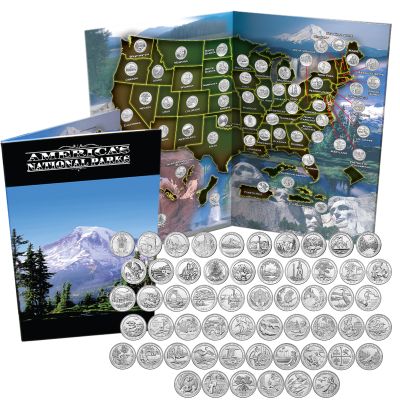 56 Brilliant Uncirculated America the Beautiful Parks Quarters with Map 1
