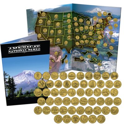 2010-2021 PARKS AND TERRITORIAL QUARTERS, GOLD PLATED with Map 1