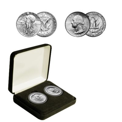 Last Standing Liberty/First Washington Silver Quarters 1