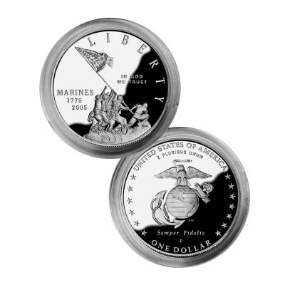 2005 Marines Commemorative Silver Proof Dollar 1