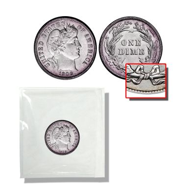 Barber Silver Dime - Philadelphia Mint 1