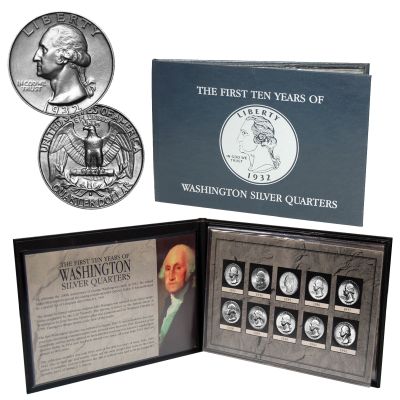 First 10 Years of Washington Silver Quarters 1