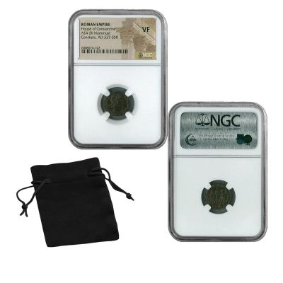 Roman Empire Coin Emperor Constans Graded VF NGC 1