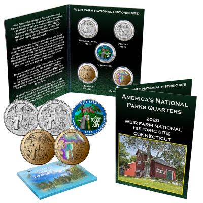 AMERICA THE BEAUTIFUL® NATIONAL PARKS 5 PC QUARTER SET - Weir Farm, CT 1