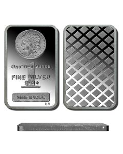 One Ounce Morgan Dollar Design .999 Solid Silver Bar