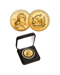 24K GOLD PLATED NATIVE AMERICAN DOLLAR - 2009