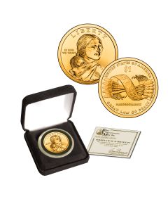 24K GOLD PLATED NATIVE AMERICAN DOLLAR - 2010