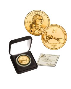 24K GOLD PLATED NATIVE AMERICAN DOLLAR - 2011
