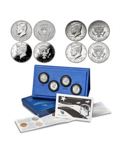 2014 4-piece 50th Anniversary Silver Kennedy Half Dollar Set