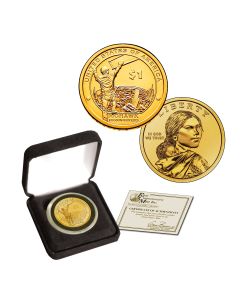 24K Gold Plated Native American Dollar - 2015
