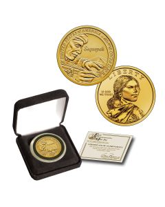 24K Gold Plated Native American Dollar - 2017