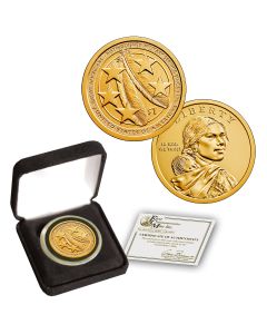24K Gold Plated Native American Dollar - 2021