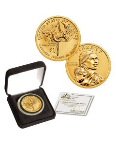 24K Gold Plated Native American Dollar - 2023